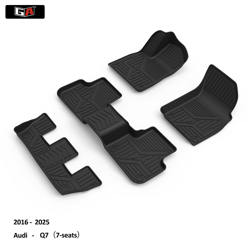 GA Factory TPE Car Floor Mats Use for Audi Q7（7-seats）All Seasons Car Mat  Car Carpet