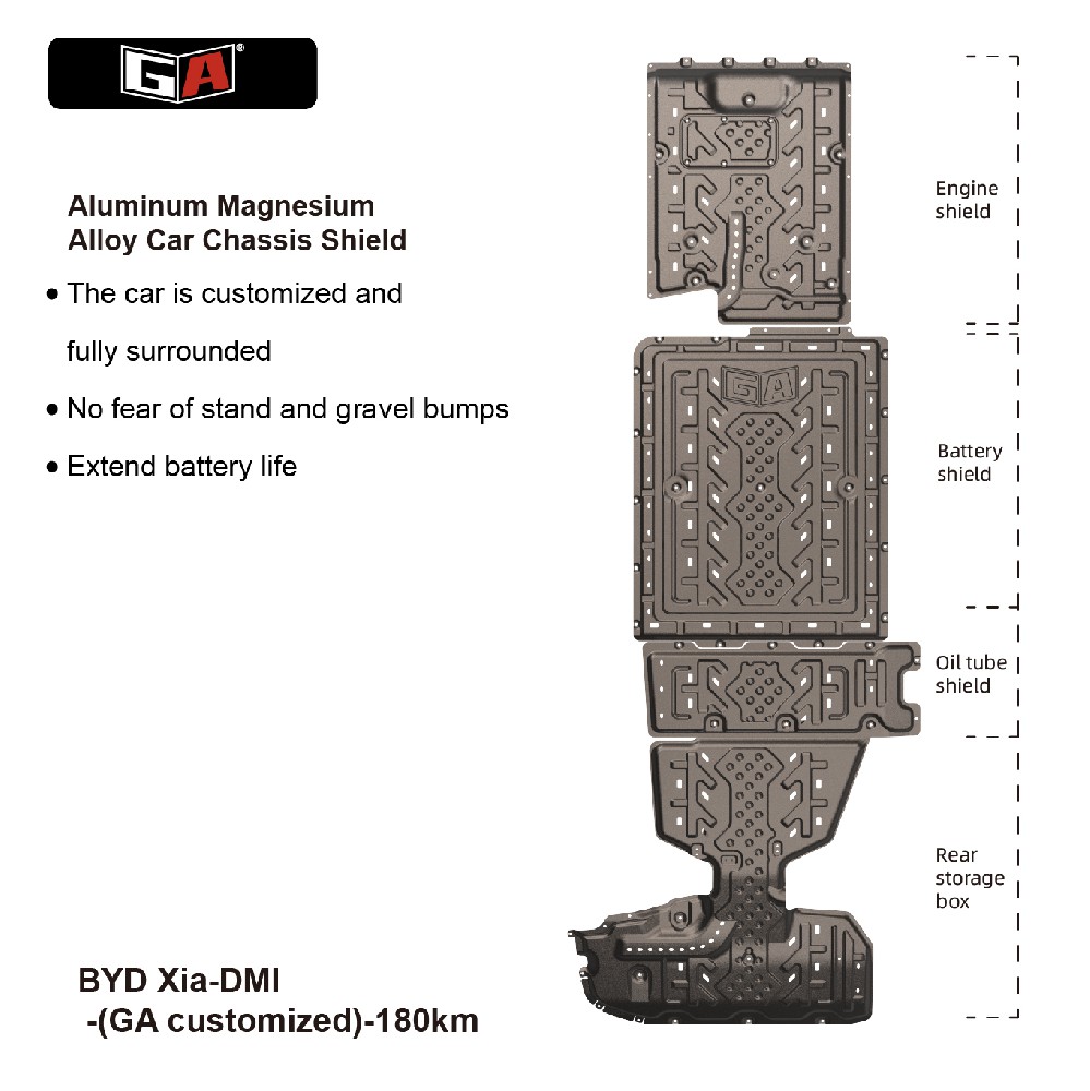Aluminum Magnesium Alloy Car Chassis Shield for BYD Xia-DMI(180km)