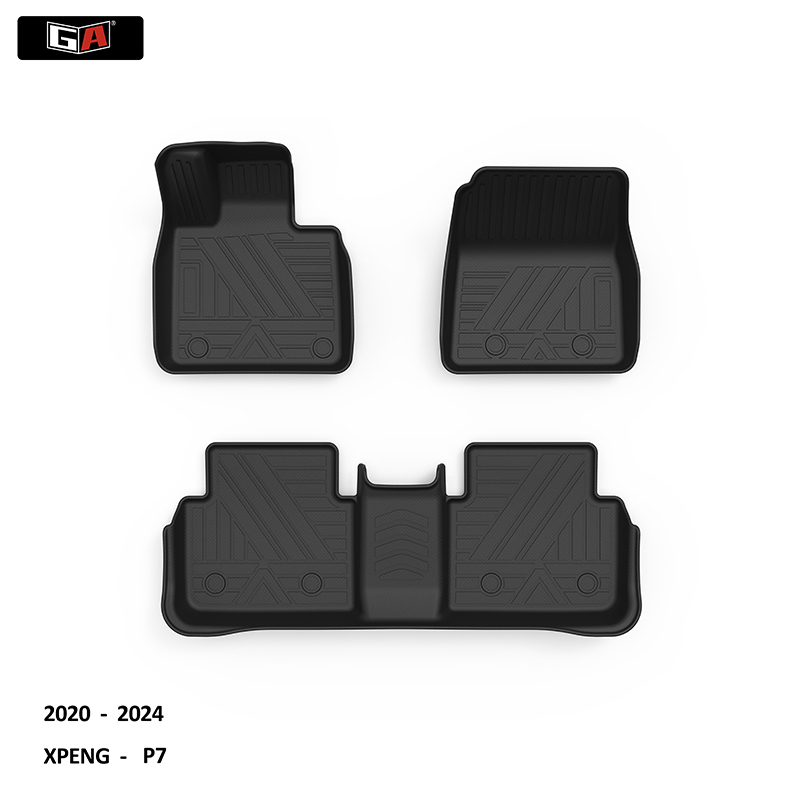 3PCS Waterproof Car Floor Mats for XPENG P7 2020-2024 All Weather TPE Anti-Slip Car Mat Rug Carpet