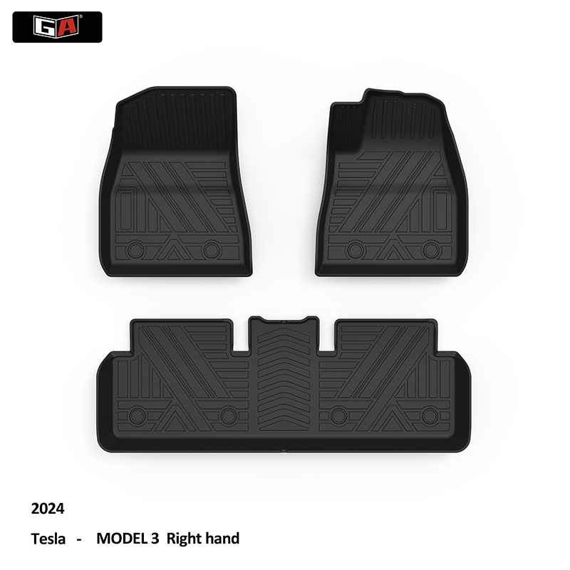 High-quality  Full Set Car Floor Mat Wear-resistant for 2024 Tesla  MODEL 3 Right Hand Auto Foot Mat
