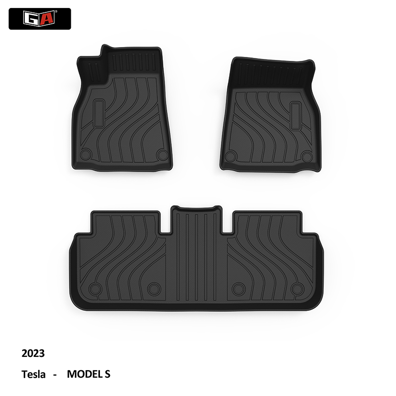 2025 Full Set Luxury TPE Car Foot Mats All Weather Odorless Waterproof Anti-Slip for Tesla Car Mats