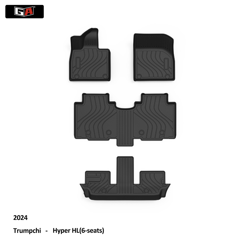 GA Easy Clean Car Floor Mats All Weather TPE Car Foot Mat for 6 Seats Trumpchi Hyper