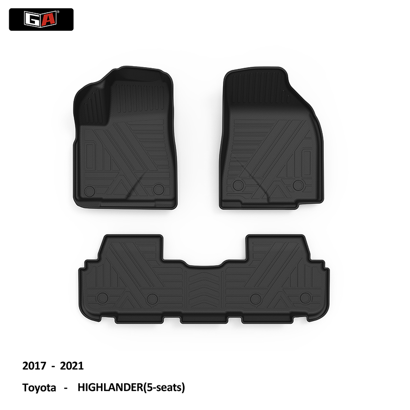 Perfect Fit OEM Car Floor Mats All Weather Auto Carpets 3D TPE Car Mats for Toyota HIGHLANDER