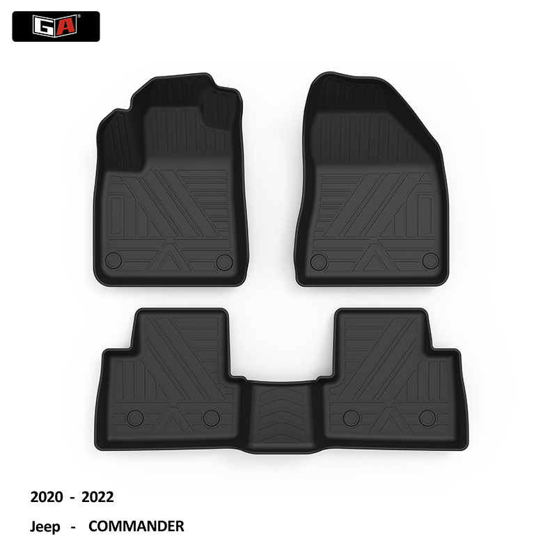 All-Weather Protection 3-Piece TPE Car Mat Non-Slip Waterproof Floor Mats for Jeep