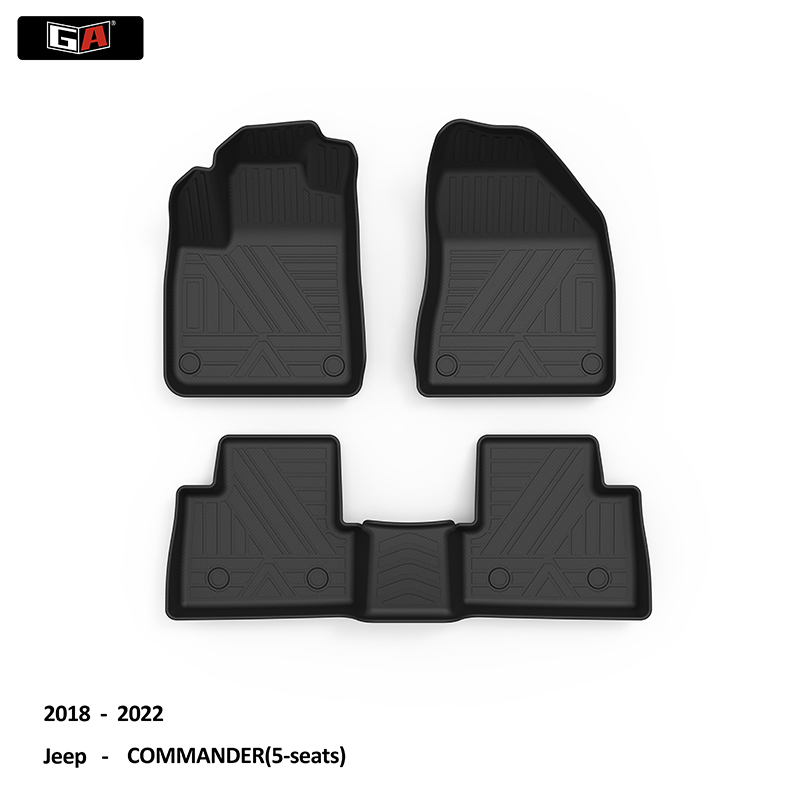 Full Sets Original Fit Car Mats for Jeep COMMANDER(5-seats)2018-2022 Easy Cleaning Car Foot Mat