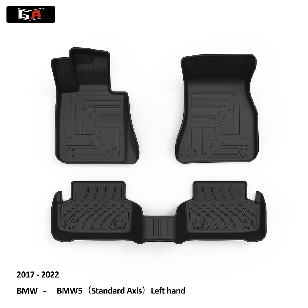 Full Set Black Car Floor Mat Carpet Liner Mat All Weather for BMW5