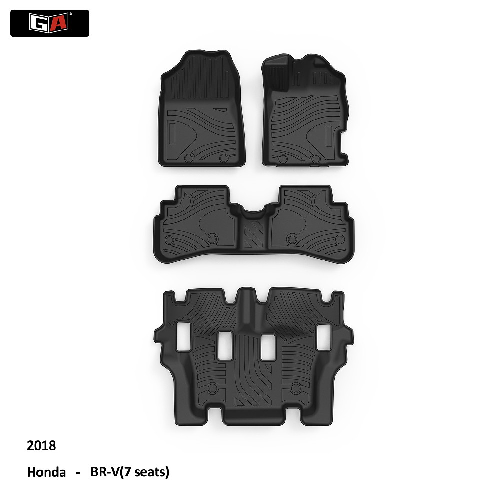 GA 3Pcs TPE Custom Black Car Foot Mat Wholesale Car Mat for Honda BR-V 2018 Interior Accessories