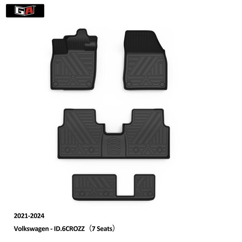 Business Style 3 Piece Non Slip Car Floor Foot Mats 3D TPE Custom for Volkswagen Car Mat