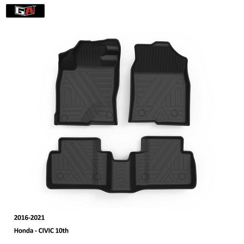 GA Full Set Waterproof All-Weather Cars Floor Mats for Honda Black Car Mats