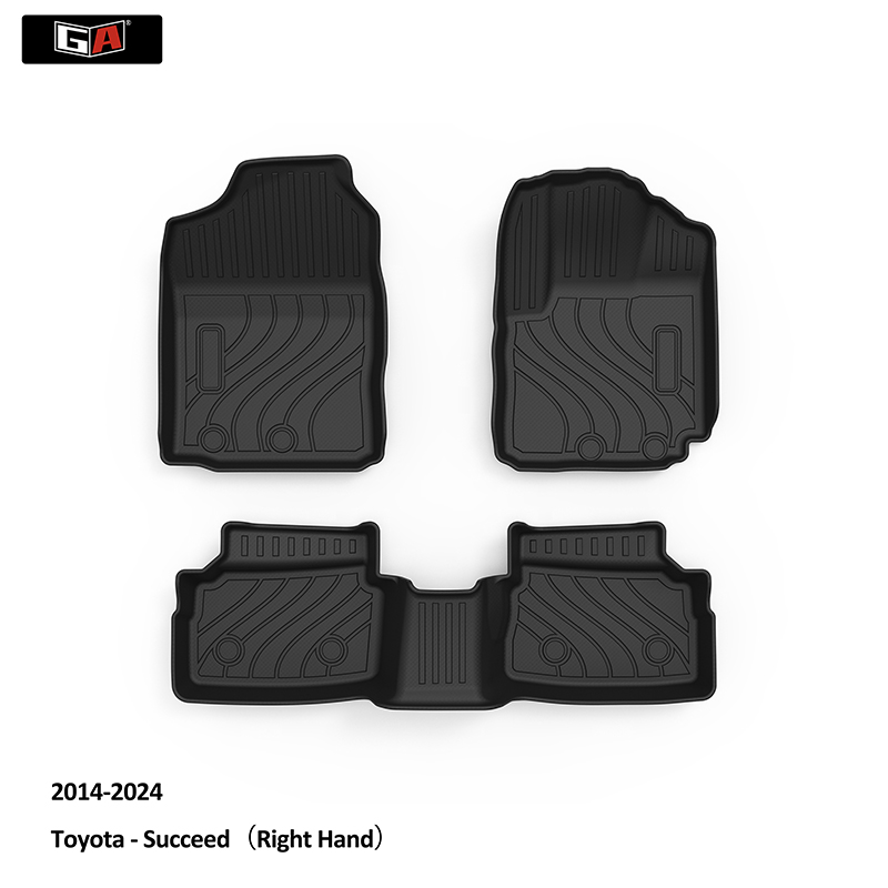 Luxury 3 Pcs Car Floor Mat for Toyota Succeed All Weather Custom Anti Slip 3D Carpet Foot Mats