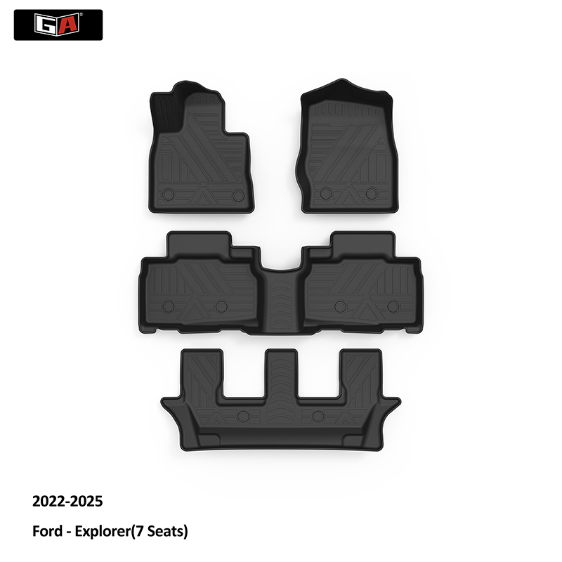 Protective Car Mats Carpet Foot Pad Anti-wear Car Floor Mat for 7 Seats Ford Explorer 2022-2025