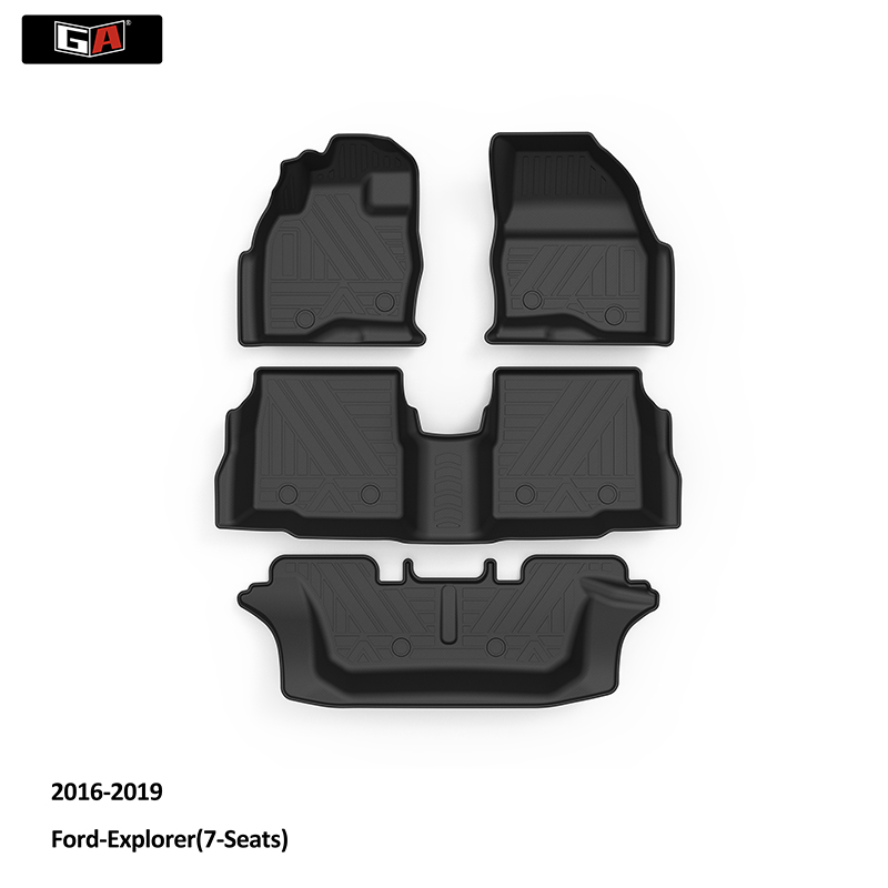 GA Custom High Quality Black Car Mats Car Floor Mats Full Set for Ford Explorer 6 Seats 7 Seats
