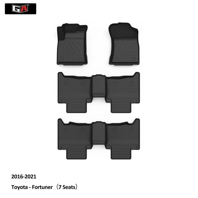 GA TPE Mat Suitable for 2016-2021 Toyota 7 Seats Fortuner Car Floor Mats Wear-resistant Foot Pad