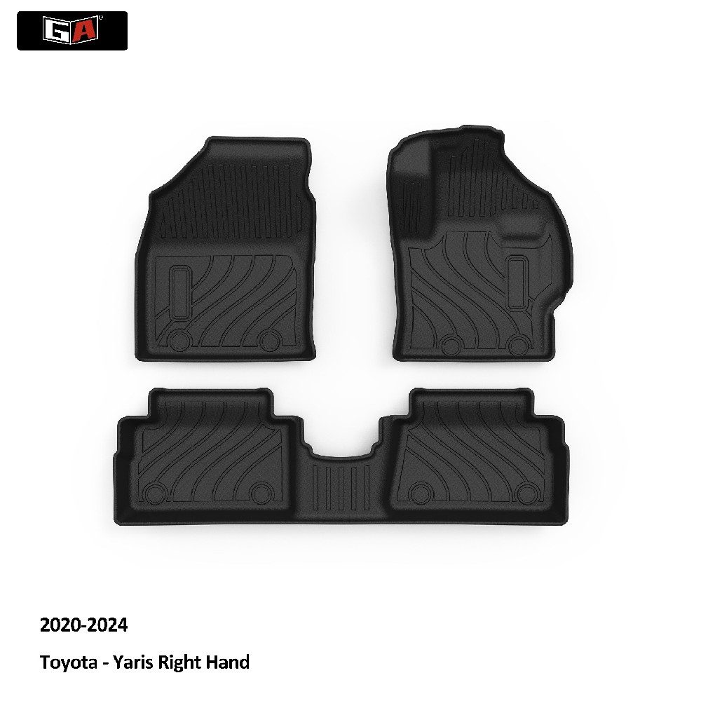 GA Custom Car Mat 3 Pcs Car Floor Mat All-Weather protection for Toyota Yaris 2020-2024