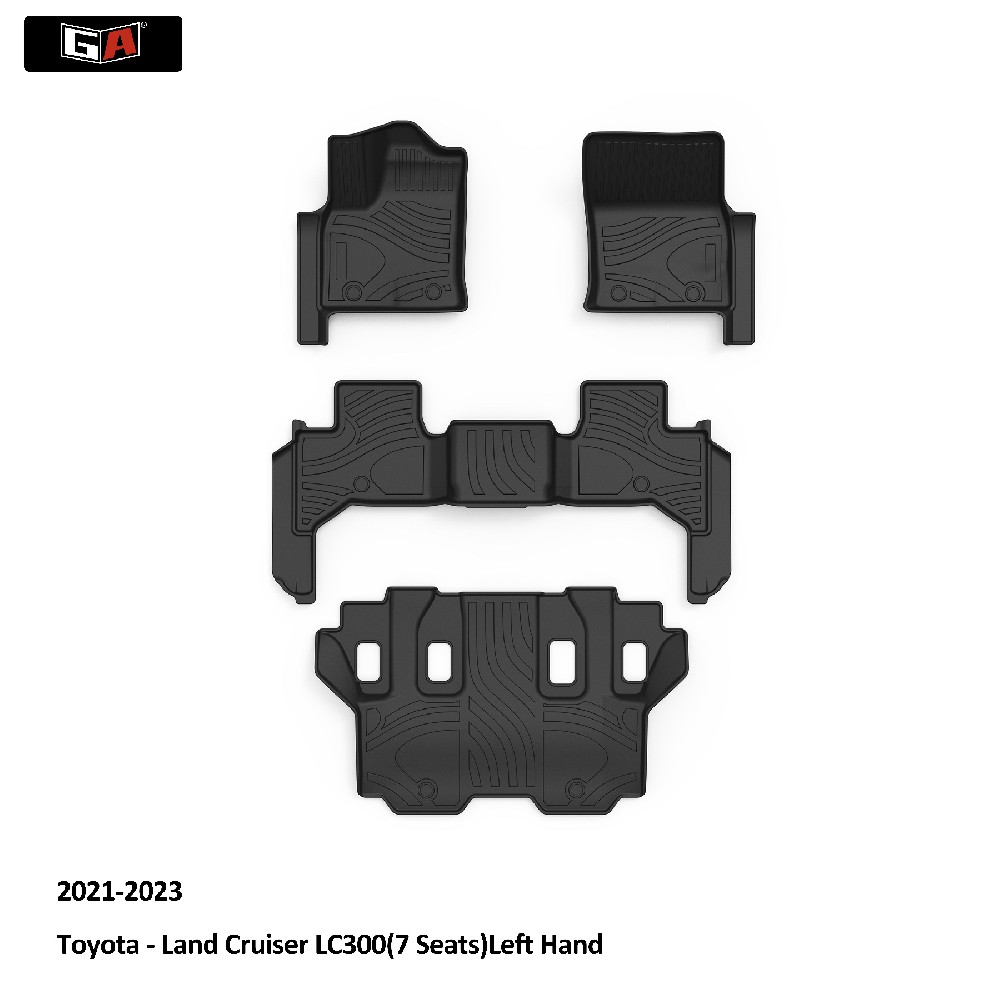 GA Car Floor Mats for Toyota Land Cruiser LC300 LHD Inner Car Care Parts TPE Foot Mats
