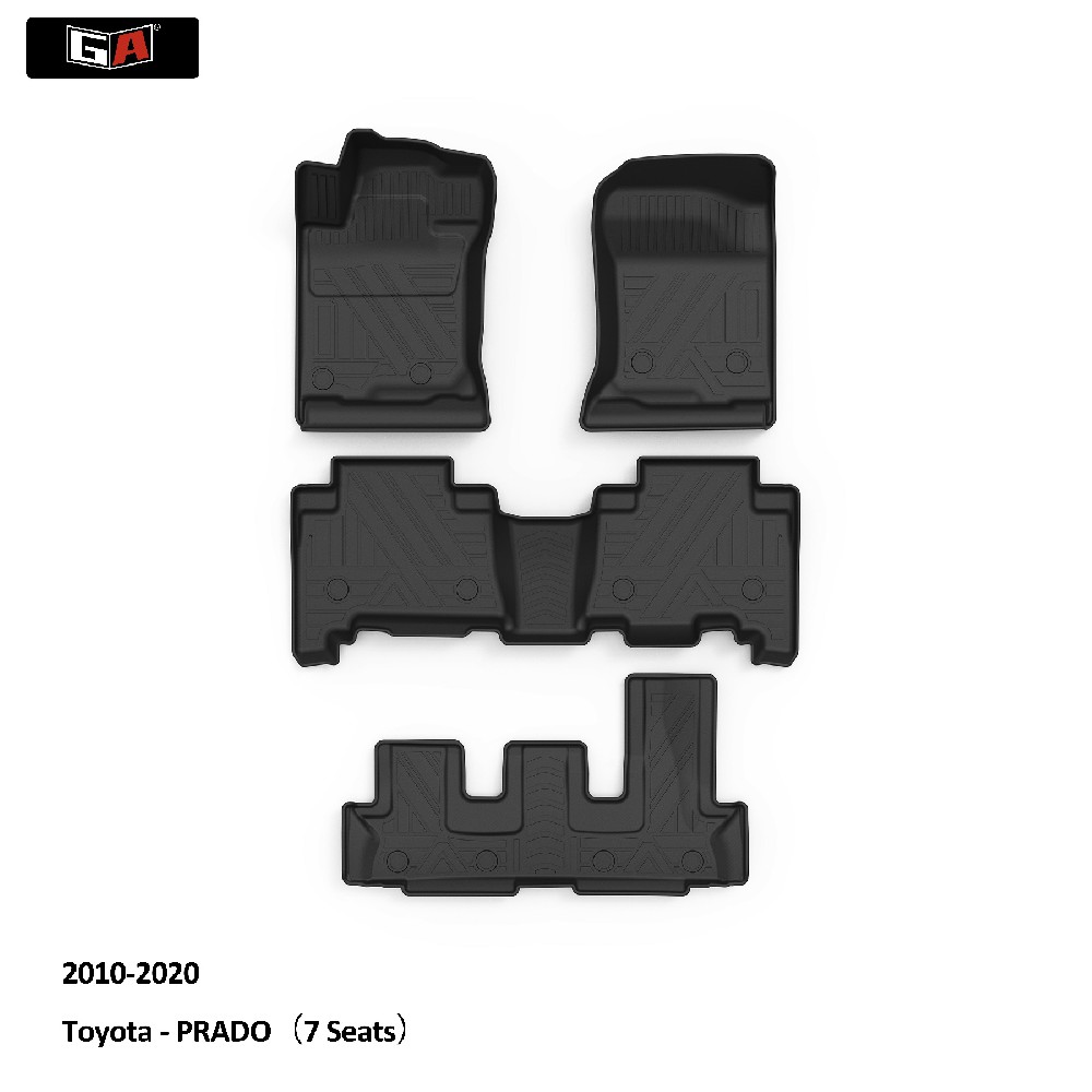 GA New TPE Carpet Car Floor Mats 4 Piece Set Foot Mats for Toyota PRADO Waterproof Car Mat