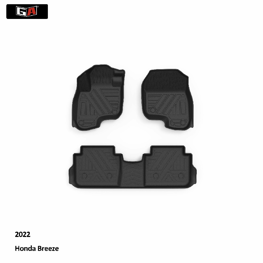 GA Factory New Design Non Slip Easy-clean Car Floor Foot Mats 3D TPE Fit for Honda Breeze