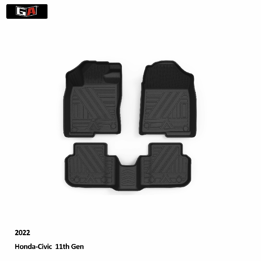 GA Floor Mat Non Slip Easy-clean Car Foot Mats 3D TPE High Fit for Honda Civic 11th