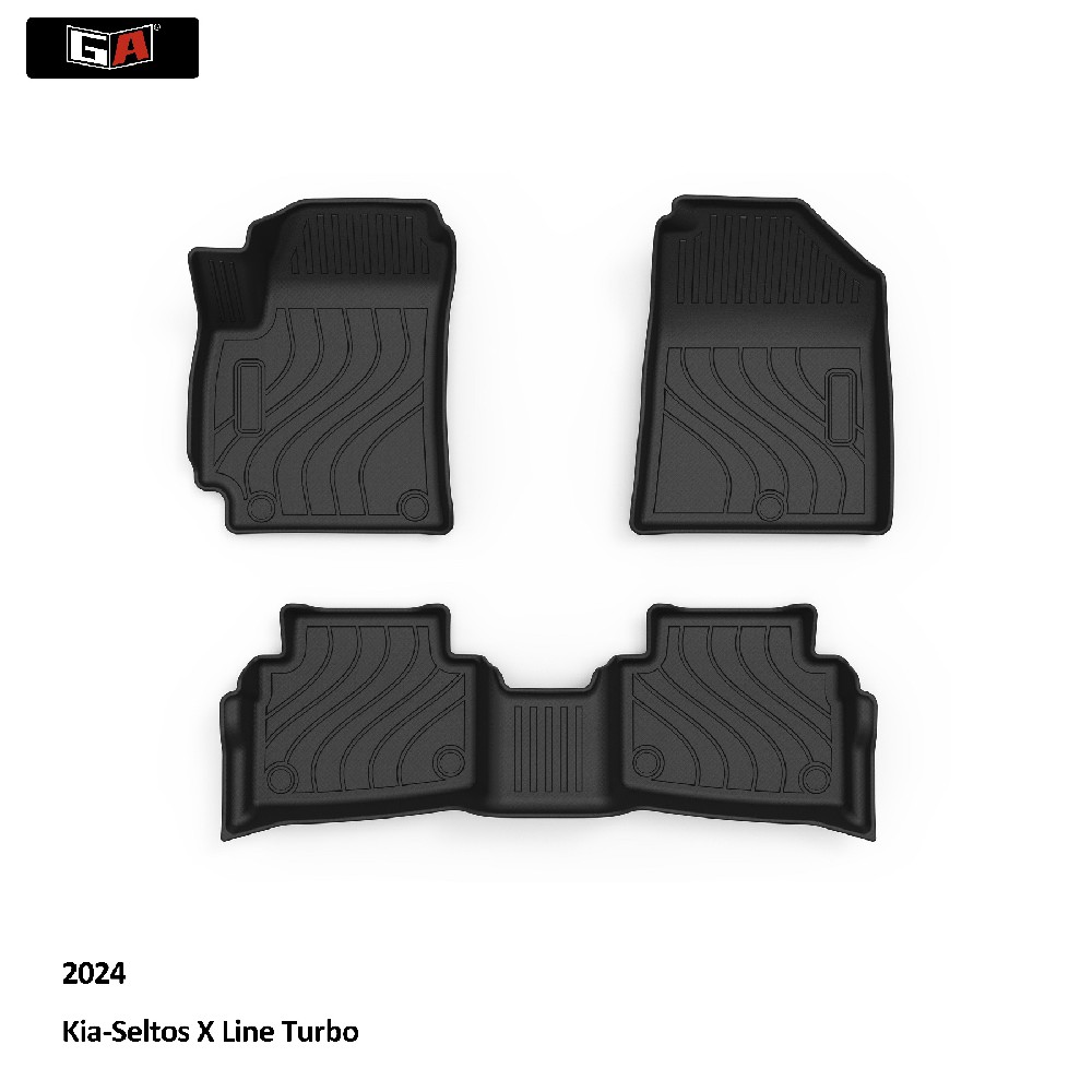 GA Latest Custom 3 PCS Non-slip Car Mats Car Floor Mats Kia Seltos X Line Turbo Back Car Floor Mat
