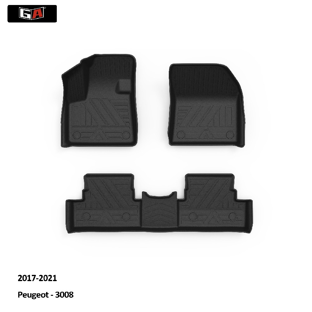 GA Car Mats for Peugeot 3008 TPE Car Floor Mat Custom Waterproof Non-slip Carpet Car Foot Mat