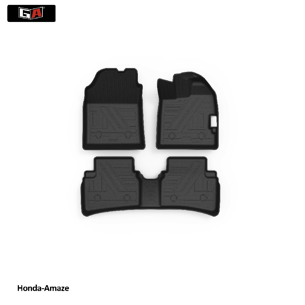 GA Comfort All Weather Car Interior Accessories Floor Foot Mats 3D TPE Mat for Honda Amaze