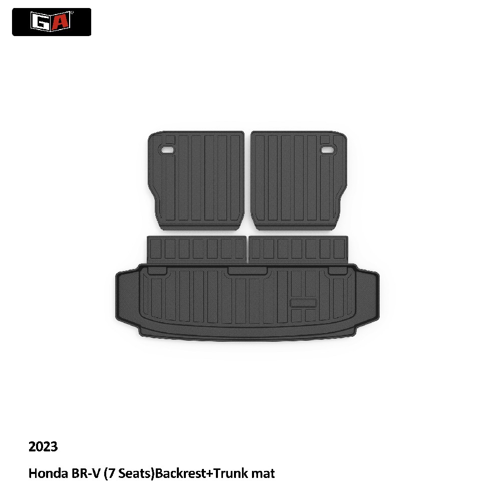 GA TPE Trunk & Backrest Mat Perfect Fit for Honda BR-V 2023 Anti-scratch Car Rear Cargo Mat