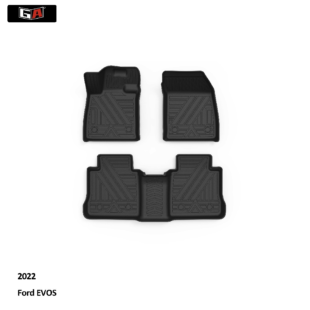 GA Eco Odorless TPE Car Floor Mats for Ford EVOS 2022 Water-proof Non-slip Car Foot Mats