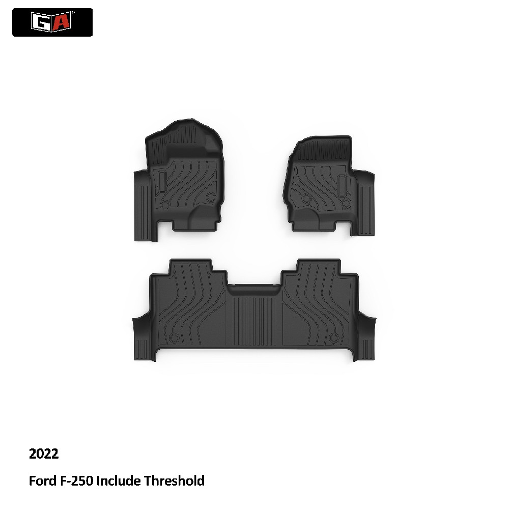 GA Odorless Luxury 3D TPE Car Mat Fit for Ford F-250 2022 Non Slip Water-proof Floor Foot Mats