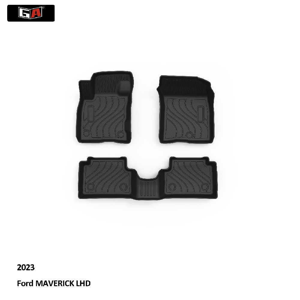 GA Luxury 3D TPE Close Fit Floor Mat for Ford MAVERICK 2023 Anti Slip Easy-clean Car Foot Mats
