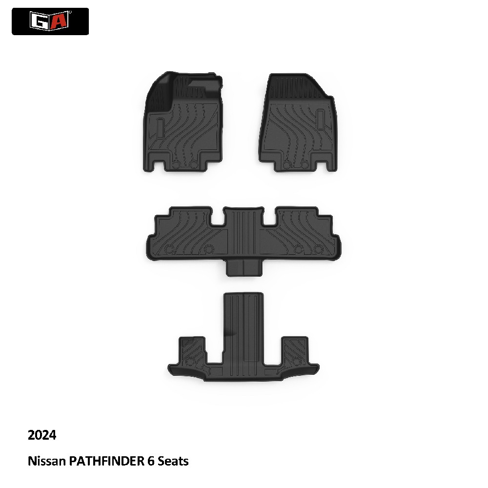 GA Eco Odorless 3D TPE Car Floor Mat for Nissan PATHFINDER 2024 Water-proof Car Foot Mats