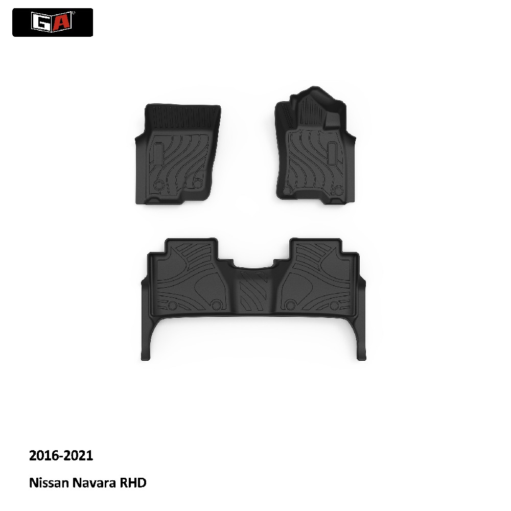 GA Eco Odorless 3D TPE Car Mats Fit for Nissan Navara 2016-2021 Durable Car Floor Foot Mats