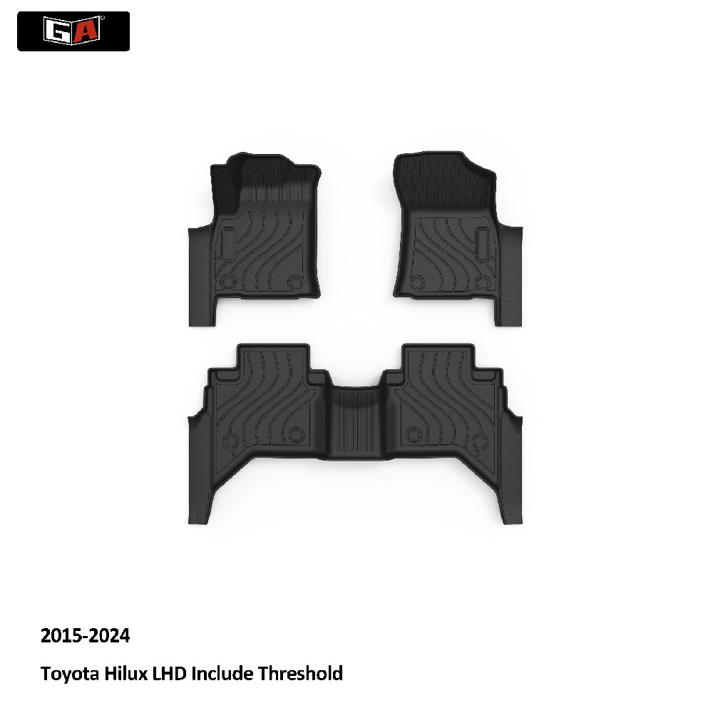 GA Eco 3D TPE Mat Fit for Toyota Hilux 2015-2024 Non Slip Floor Mat Water-proof Car Foot Mats