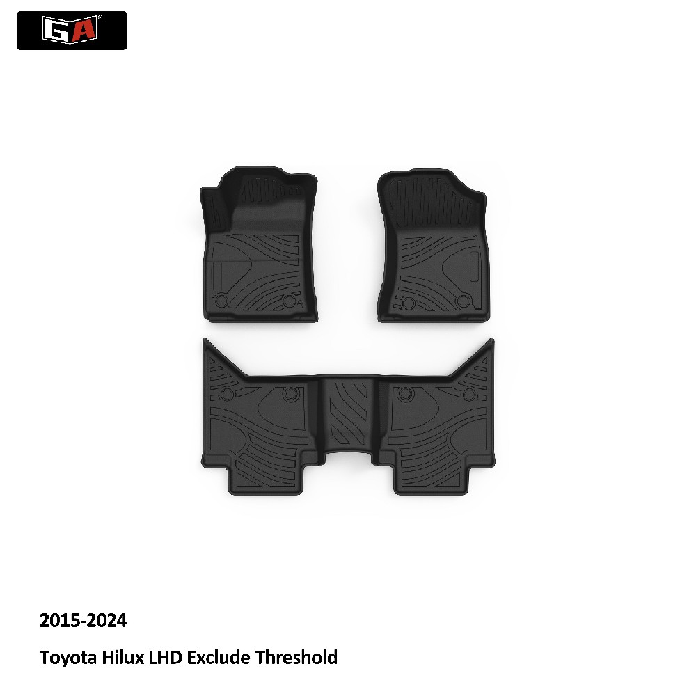 GA Eco 3D TPE Car Mats Perfect Fit for Toyota Hilux 2015-2024 Non Slip Car Floor Mats