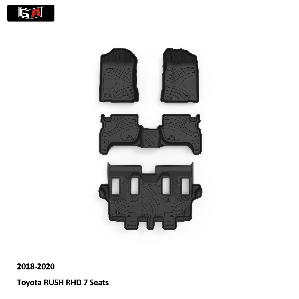 GA Luxury 3D TPE Car Mats Great Fit for Toyota RUSH 2018-2020 Wearable Car Floor Foot Mats