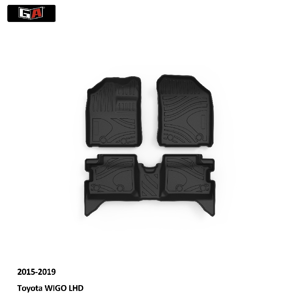 GA 3D TPE Mat High Fit for Toyota WIGO 2015-2019 Non Slip Floor Mat Water-proof Car Mats