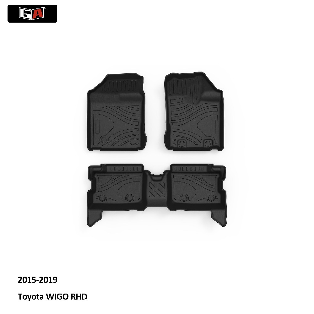 GA Luxury 3D TPE Car Floor Mats High Fit for Toyota WIGO 2015-2019 All-season Durable Car Mats