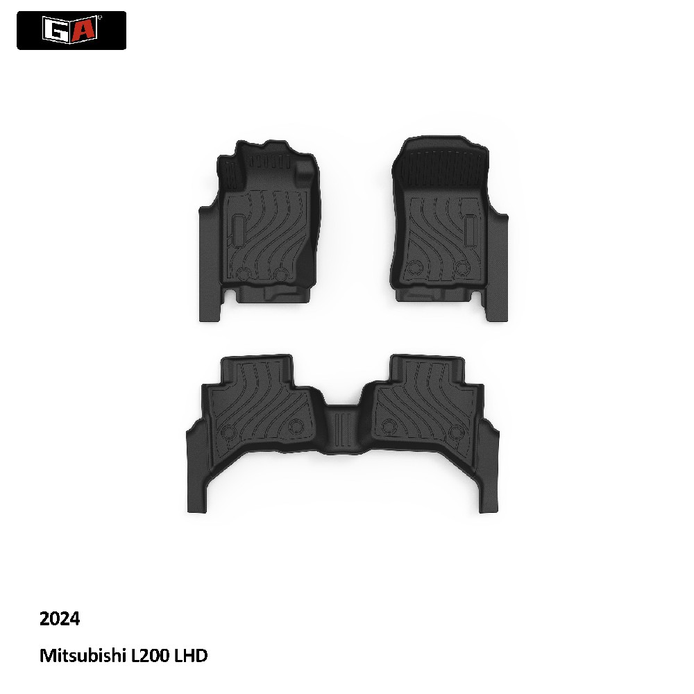 GA 3D TPE ECO Car Mats Great Fit for Mitsubishi L200 2024 Non Slip Durable Car Floor Mats
