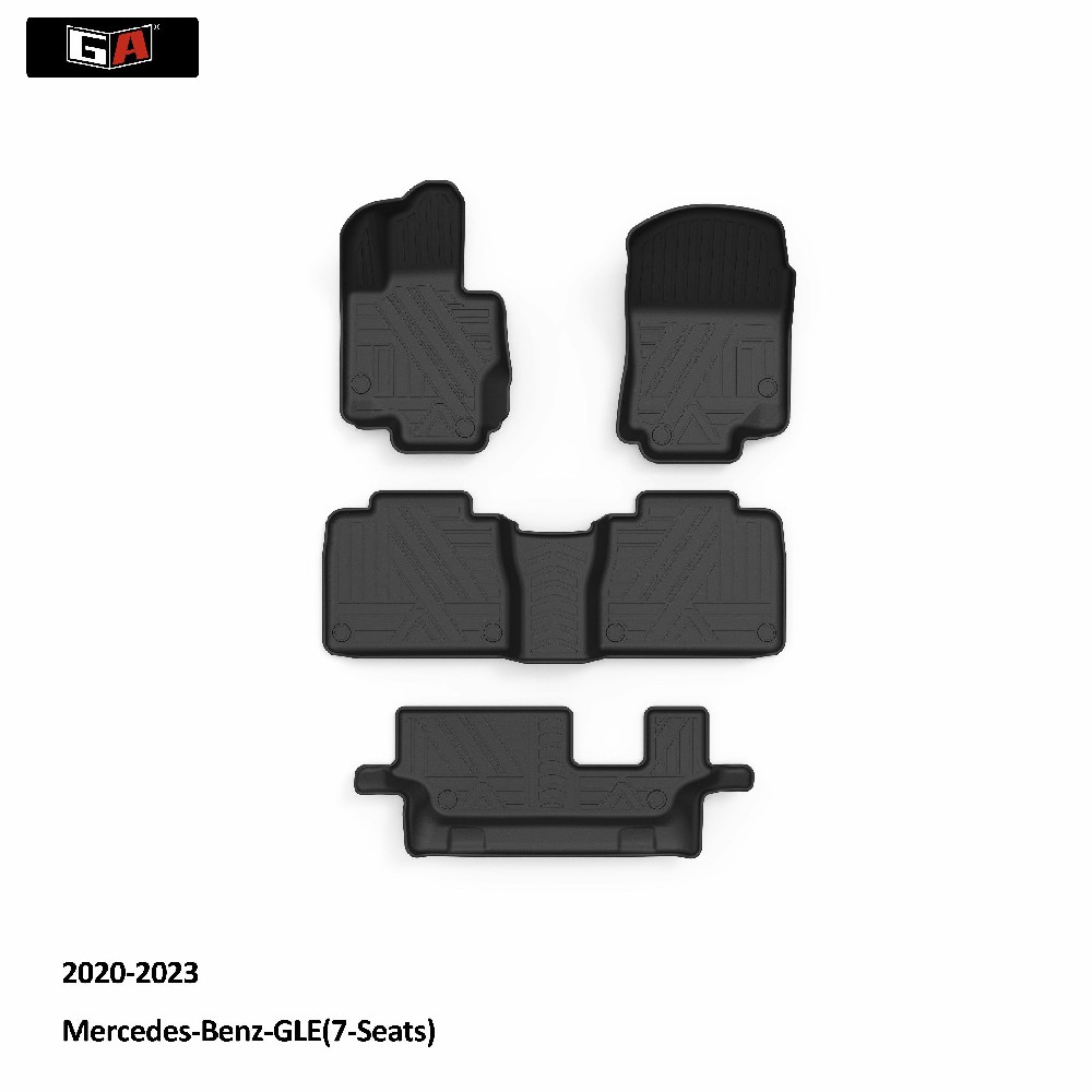 GA 3D Eco-friendly  TPE Car Floor Mats Waterproof Car Carpet for Mercedes-Benz-GLE 7-Seats 2020-2023