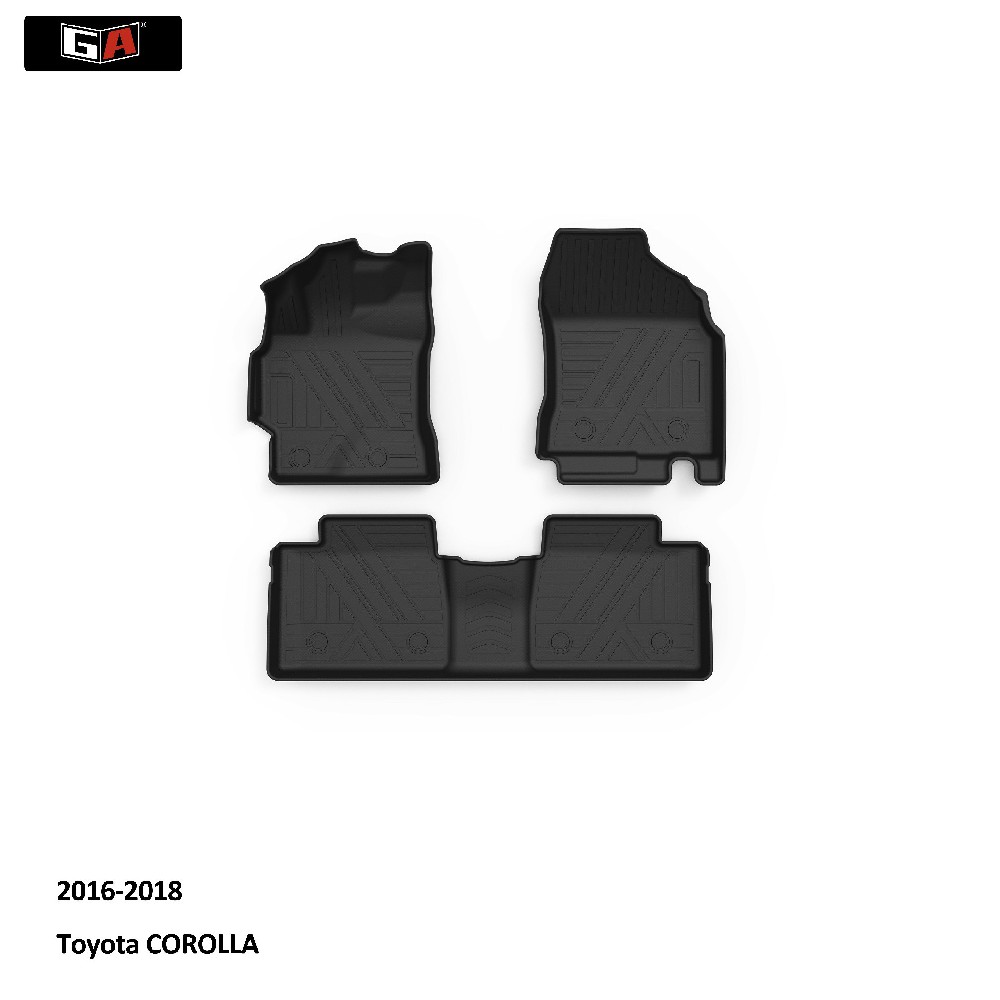 Full Set 3D TPE Car Mats Carpet Floor Mats for Toyota COROLLA 16-18 All Weather Wear-res Designed