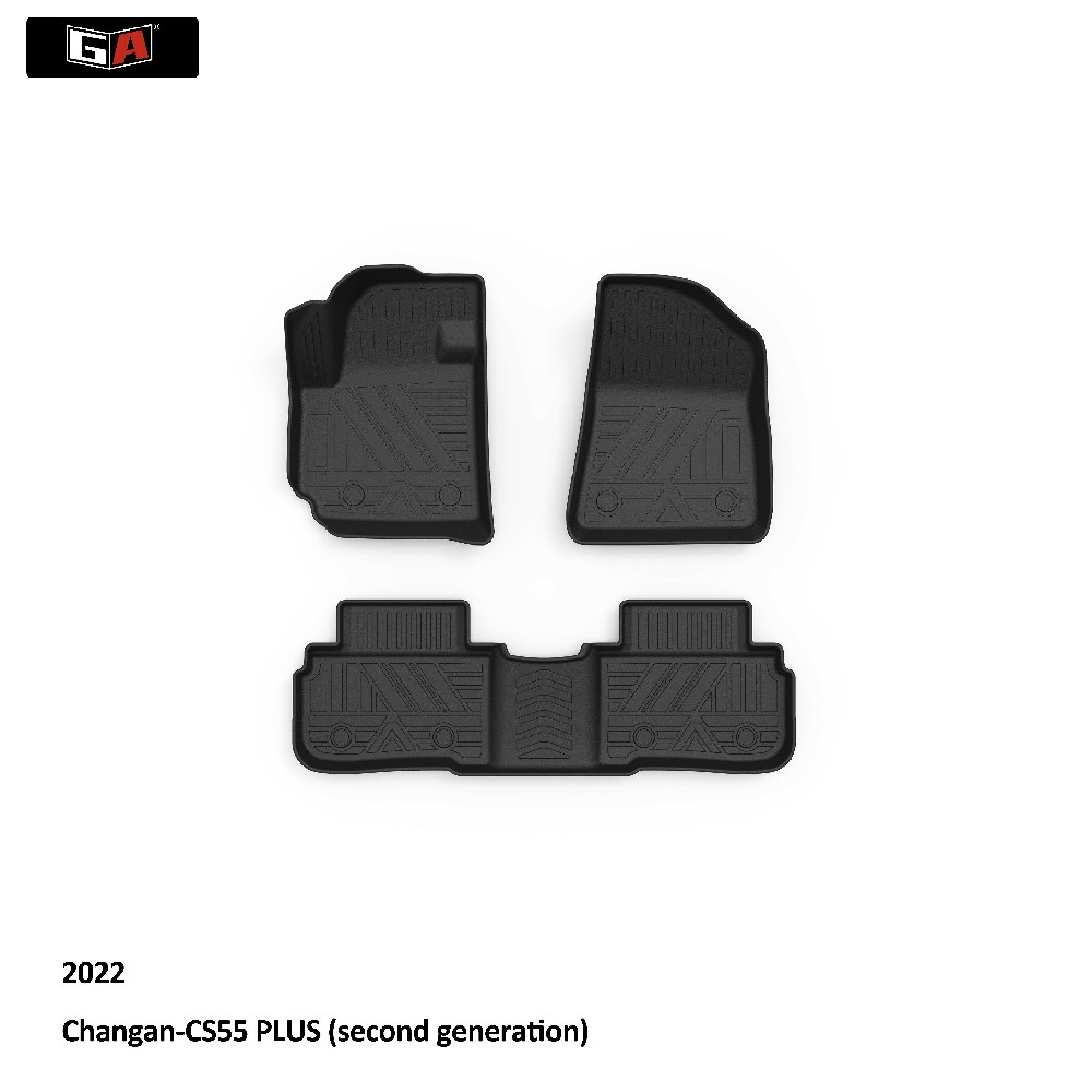 GA TPE Car Floor Mats for Changan-CS55 PLUS 2022 Anti-Slip Waterproof Floor Liners