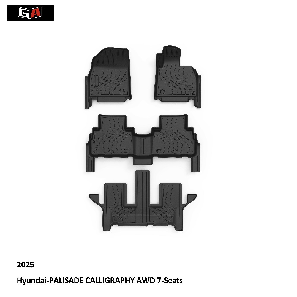 GA TPE Car Mats Carpet All Weather Anti-Slip Waterproof Car Floor Mats for Hyundai-PALISADE