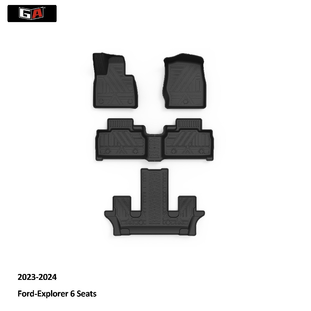 GA Universal TPE Car Mats Non-slip 3D TPE Car Floor Mats for Ford-Explorer 6 Seats 23-24 Car Carpet