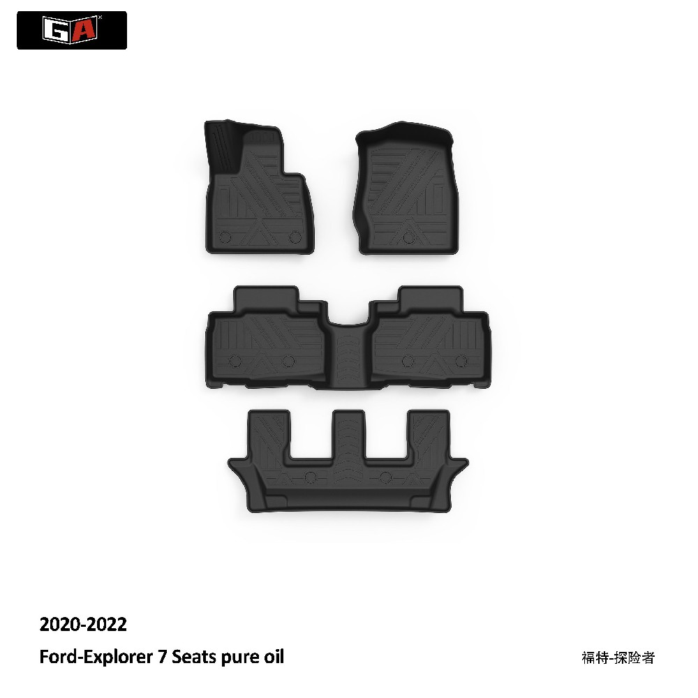 GA ECO-friendl TPE Car Mats Car Floor Mat for Ford-Explorer 7 Seats 20-22 Waterproof Foot Mat Carpet