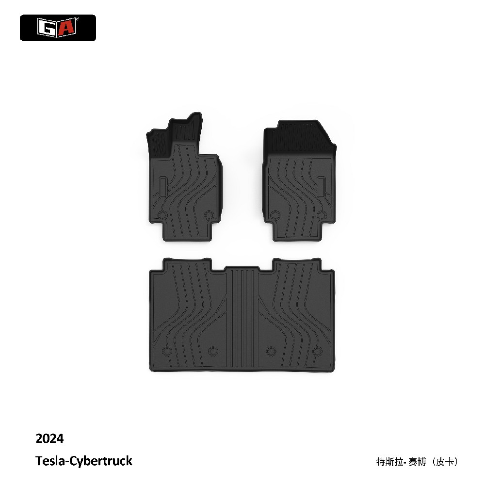 GA Luxury 3D TPE Eco Mat Fit for Tesla Cybertruck 2024 Easy Clean Non Slip Car Floor Mat