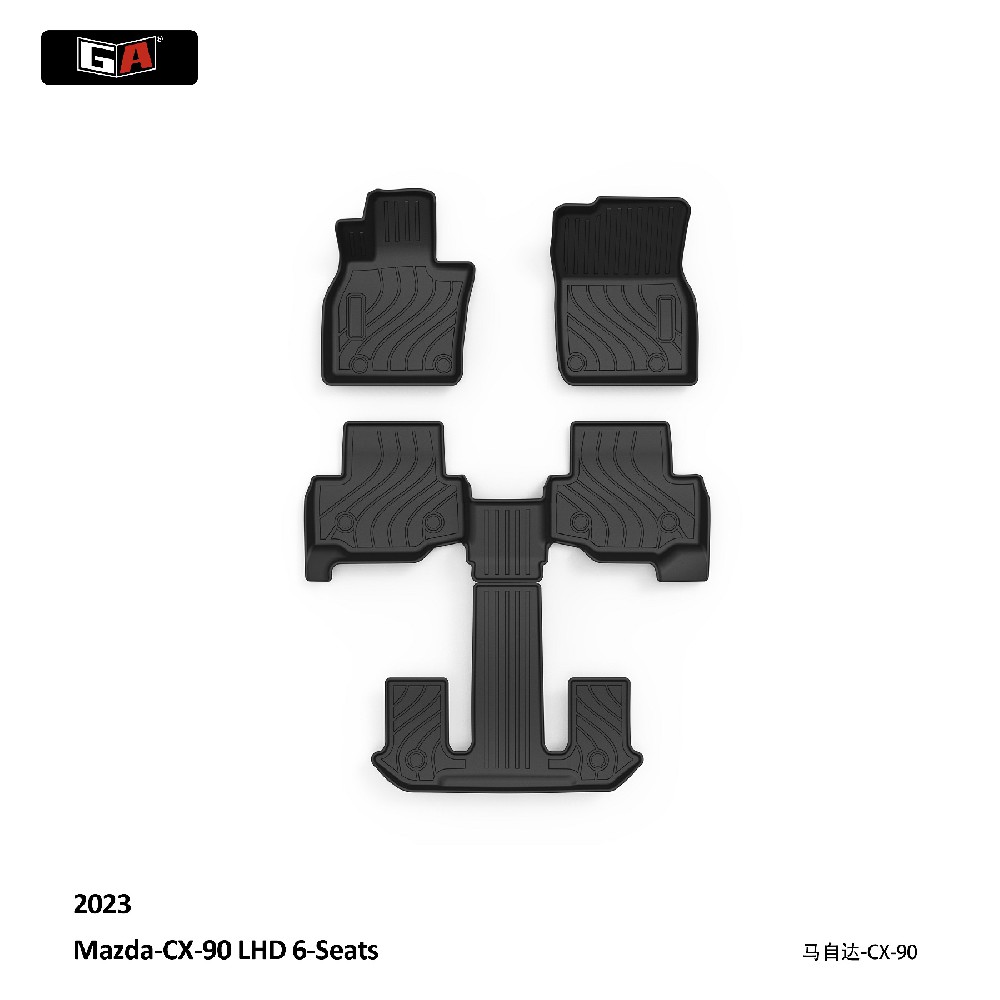 GA ECO 3D TPE Car Mats Fit for MAZDA CX-90 LHD 2023 Non Slip Durable Car Floor Mats