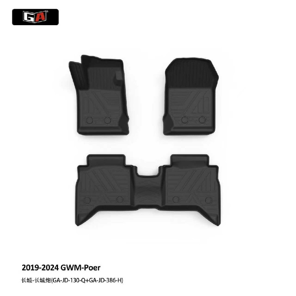 GA Luxury 3D TPE Eco Odorless Car Mat Fit for GWM POER 2019-2024 Non Slip Floor Mat