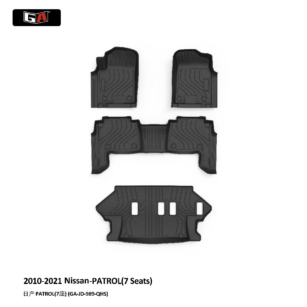 GA 3D TPE ECO Mat Fit for Nissan PATROL 7 Seats 2010-2021 Non Slip Car Floor Mat