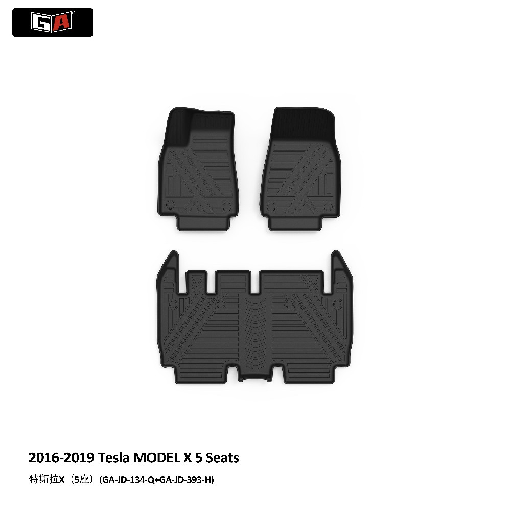 GA Luxury 3D TPE Eco Mat Fit for Tesla MODELX 2016-2019 Non Slip Car Floor Mats