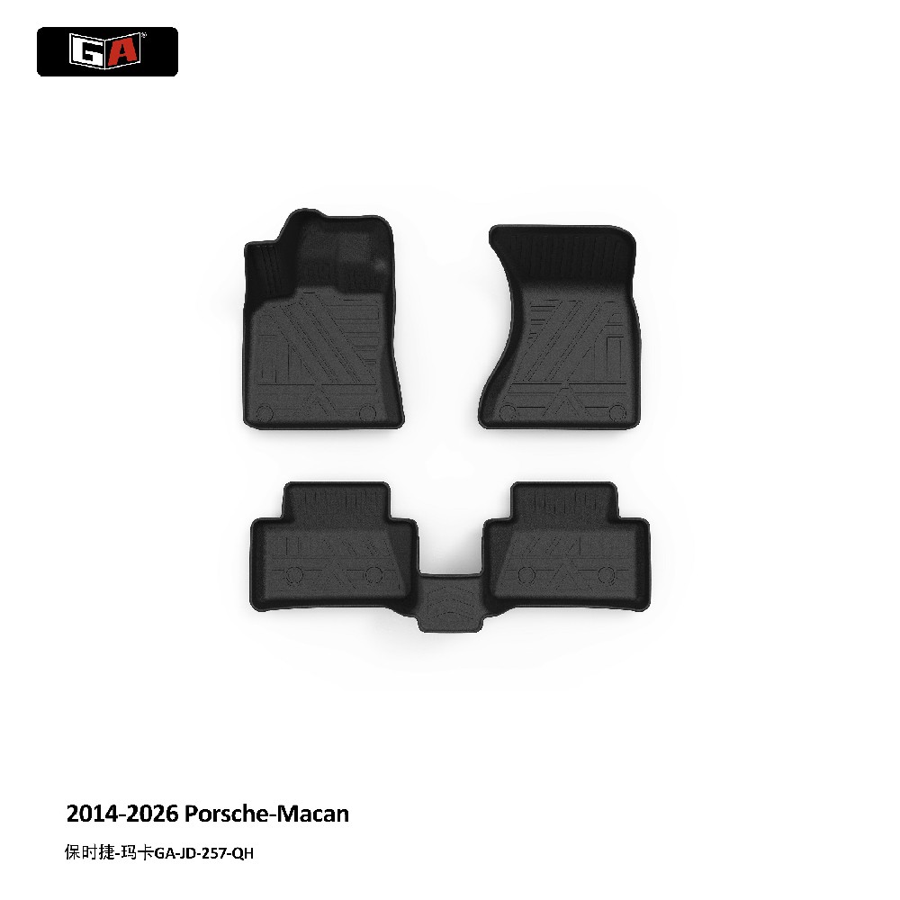 GA 3D TPE Eco Mat for Porsche Macan 2014-2026 High Cover Non Slip Easy-clean Mats