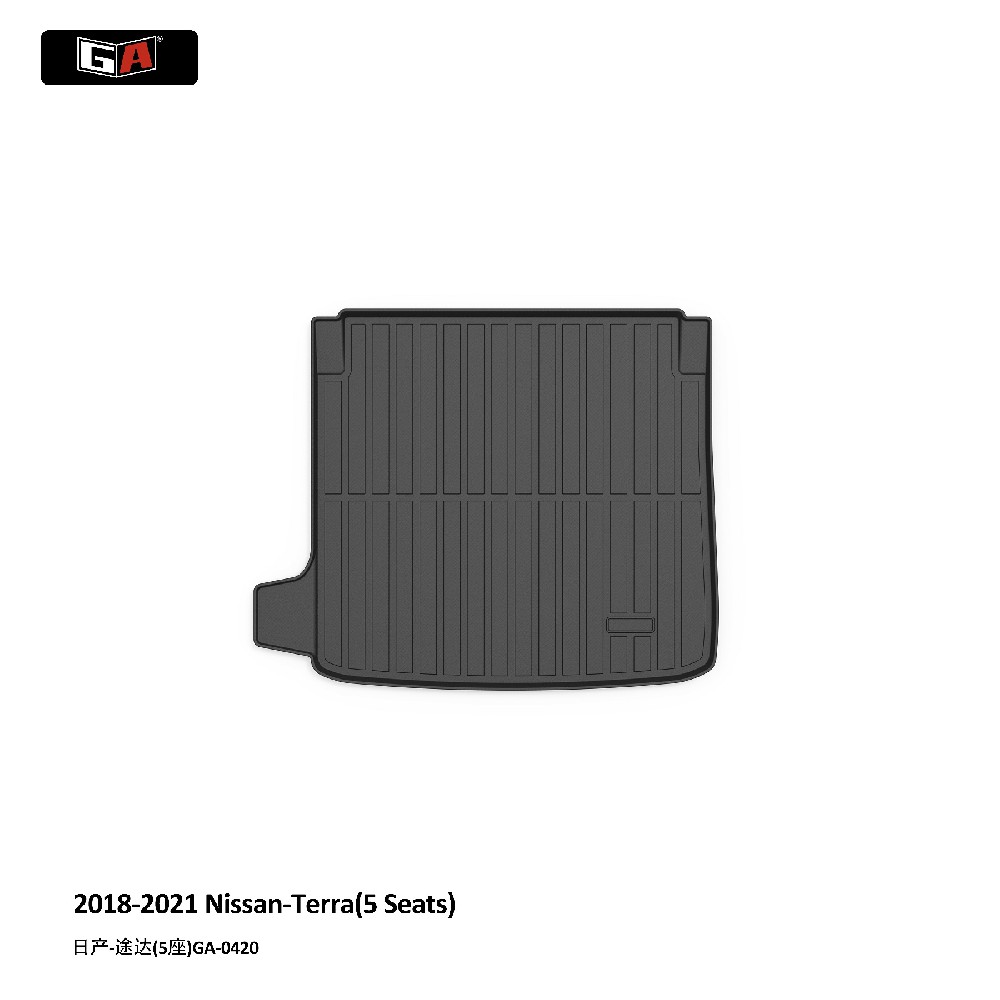 GA 3D TPE ECO Trunk Mat for Nissan TERRA 5 Seats 2018-2021 Easy Clean Rear Cargo Mat